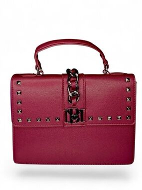 Badgley Mischka Studded Burgundy Top Handle Bag - NWT